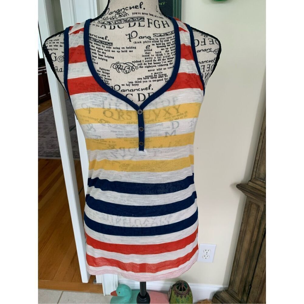 ColStory Razor Back Striped Tank NWOT